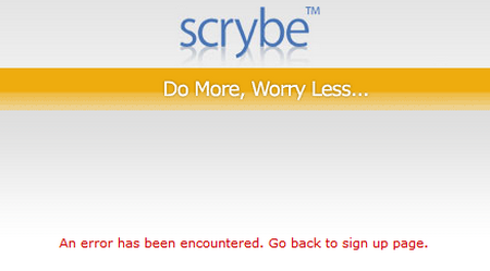 scrybe signup with æøå